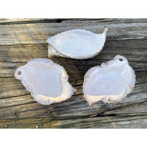 Vintage MCM California Pottery Pink Leaf Candy Dish Ashtray Set